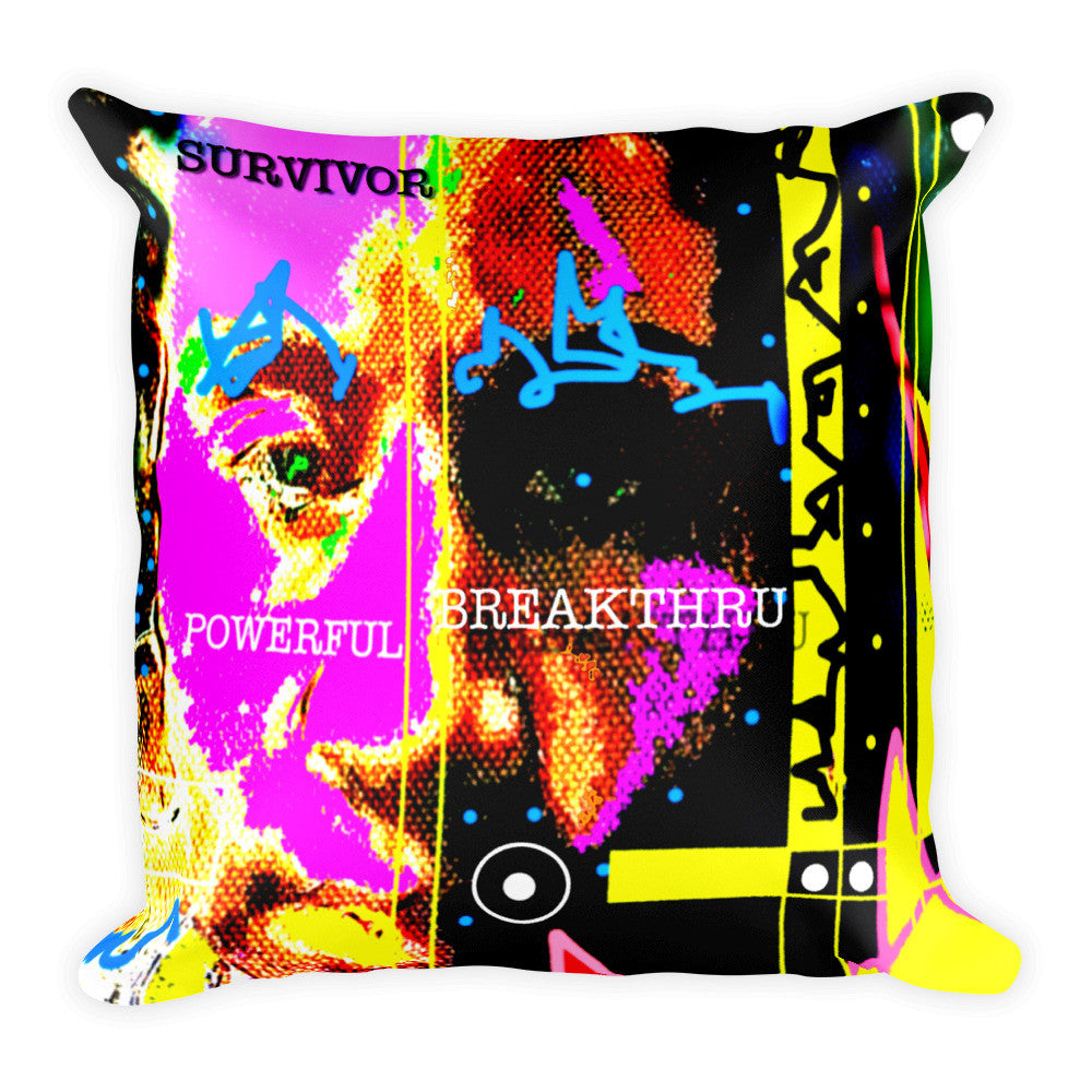 Survivor Abstract Square Pillow