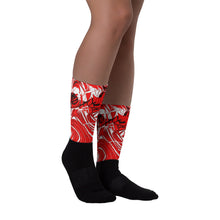 CoCo Red Abstract Black foot socks