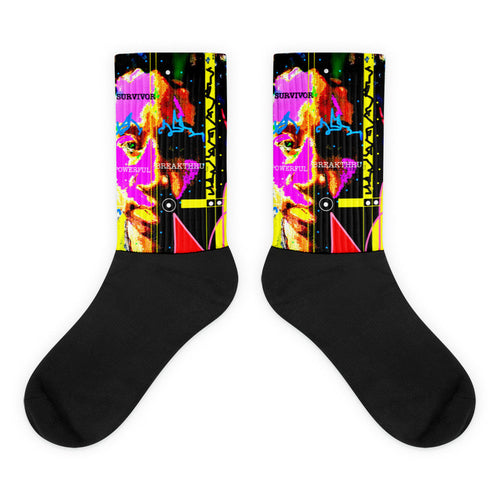 Survivor Abstract Black foot socks