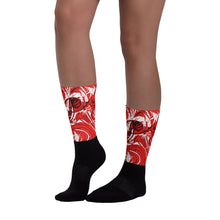 CoCo Red Abstract Black foot socks