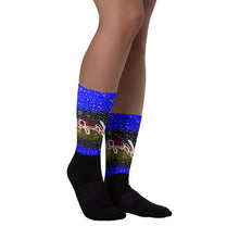 Space Funk Abstract Black foot socks