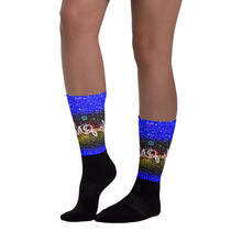 Space Funk Abstract Black foot socks